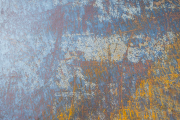 resty weathered metal iron background with orange yellow rust and texture