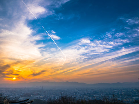 伏見稲荷山の夕焼け