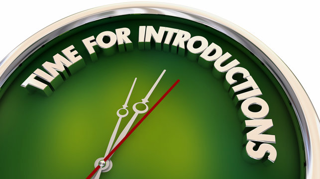 Time For Introductions Meeting Greeting Clock 3d Illustration