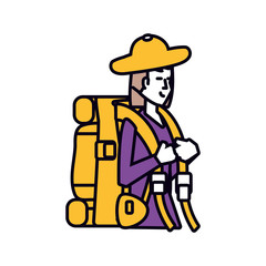 traveler woman with travel bag avatar character
