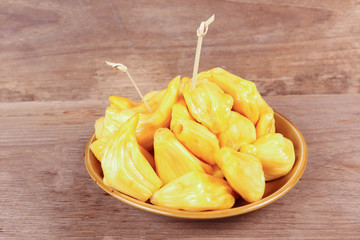 Tropical Jack Fruit on the wood background
