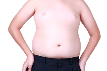 The size of stomach of children with overweight.