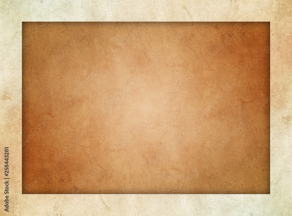 Canvas Prints an picture frame with a tan stone texture and with a dark parchment interior texture.