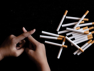 Stop smoking cigarettes concept. Quit bad habit, health care concept. No smoking.