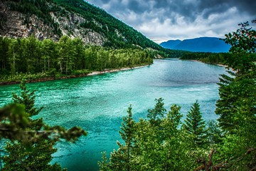 flathead river rapids in glacier national park montana