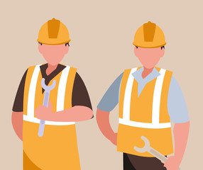 couple of men builders working