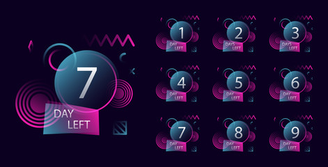 Number of days left badge, for promotion, sale, template, flayer,banner, poster and other