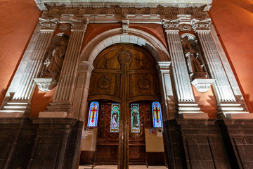 The Entrance to San Francisco Church in Queretaro Mexico