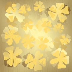 abstract gold background with flowers. vector illustration. wrapping paper.