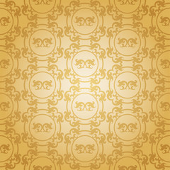 Old wallpaper in vintage style for your design. Vector graphics