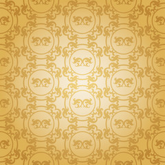 Old wallpaper in vintage style for your design. Vector graphics