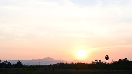 Obraz premium Landscape Sunset at Thailand