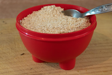 Oats in a bowl.