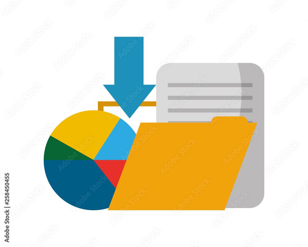 Poster folder with document and statistic graphic