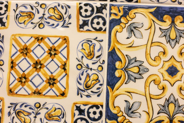colorful tiles for textures in antique pattern