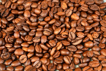 Grains of coffee.