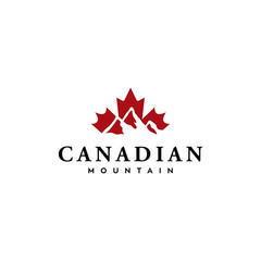 Obraz premium canadian maple mountain logo design