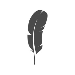 Feather symbol or sign illustration on white background.