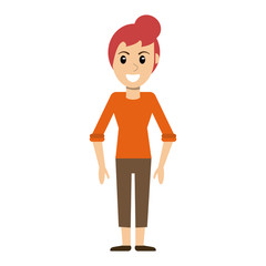 Woman smiling cartoon