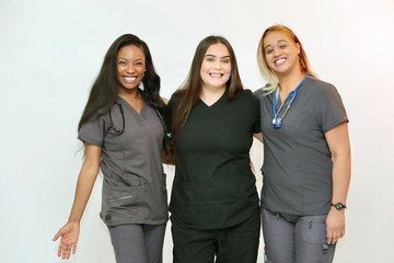 healthcare professionals, three female nurse