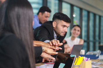 Businessman showing cooperation to develop an organization more efficient.