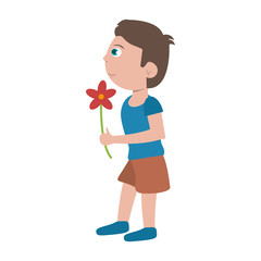 Boy with flower cartoon