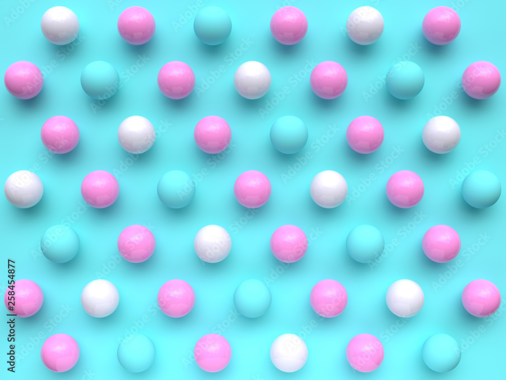 Poster flat lay scene background group of blue pink geometric shape pattern set minimal abstract 3d renderi