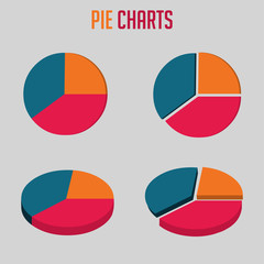 Pie charts vector illustration