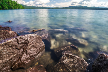 Beautiful landscape scenes at lake jocassee south carolina