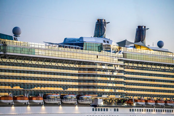 cruise ship liner ready for worldwide voyage