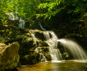Profile View of waterfall in Shenandoah National Park Virginia 