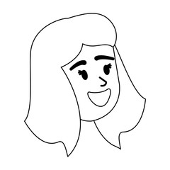 woman smiling face black and white