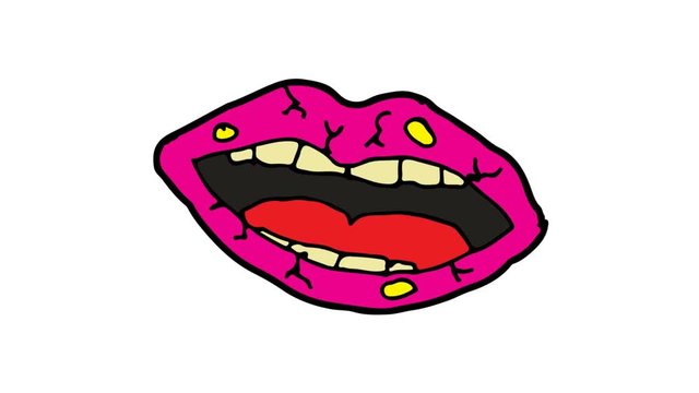 kids drawing white screen with theme of mouth ulcer