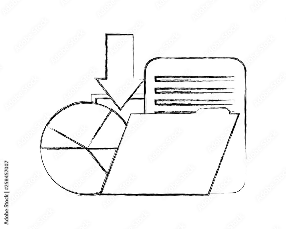 Poster folder with document and statistic graphic