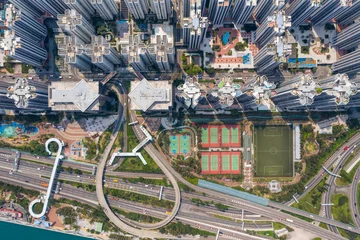 Deurstickers Aerial view of Hong Kong city © leungchopan