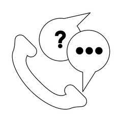 Technical support and customer service black and white