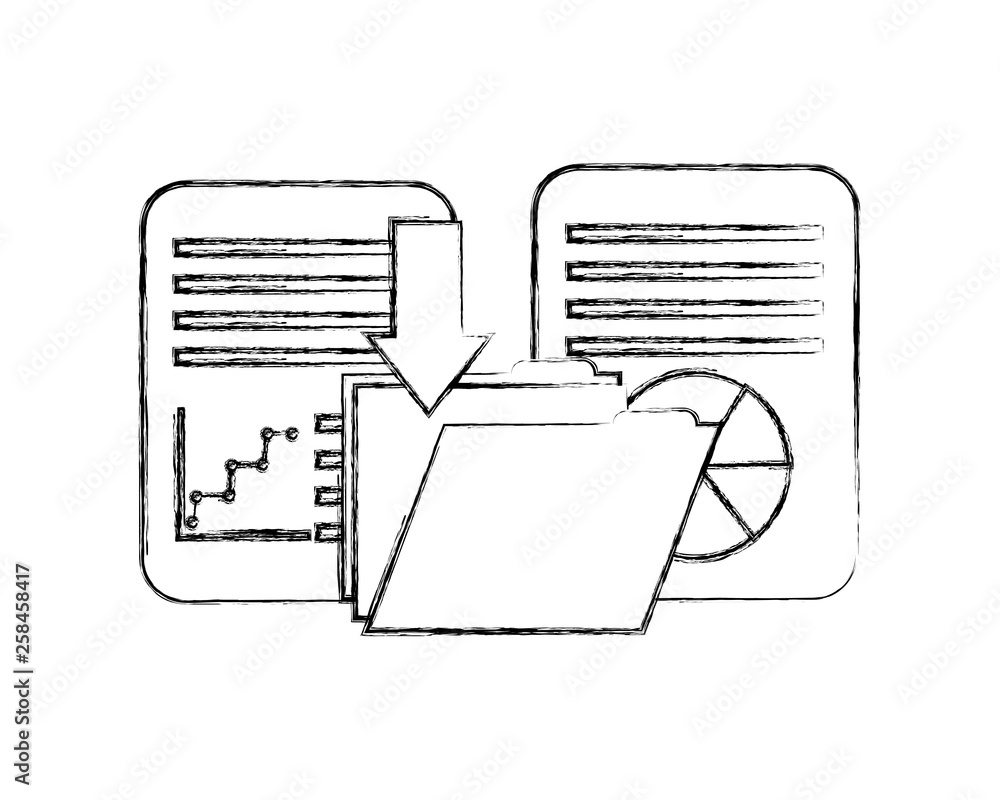 Poster folder with document and statistic graphic
