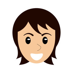 Woman face smiling cartoon