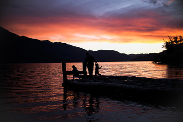 Fototapeta premium sunset at the lake