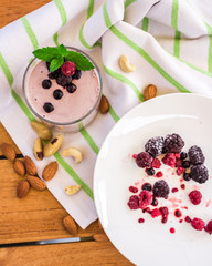 Summer vegan fruit smoothie