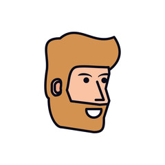 head of young man with beard avatar character