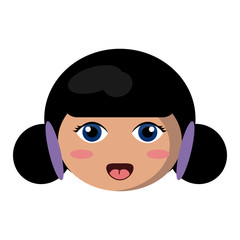 Japanese girl face cartoon