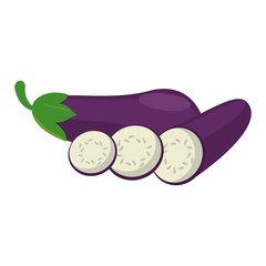 Eggplants slices cut vegetable