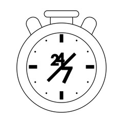 Twenty four seven time symbol black and white