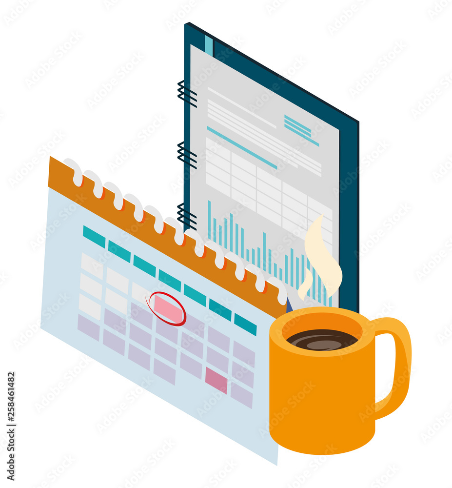Poster office notepad with calendar