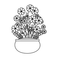 floral decoration in ceramic pot