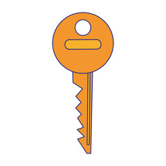 Key locked security symbol blue lines