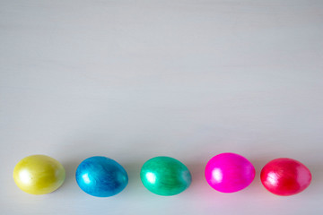 Collection of photos colorful handmade easter eggs. Festive tradition