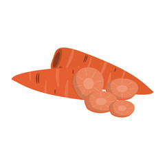 Carrots slices vegetable cartoon