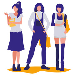 Obraz premium young girls students modeling